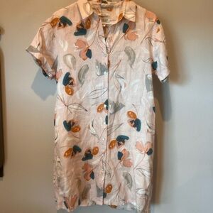 Rachel Zoe 100% Linen Button-Down Dress